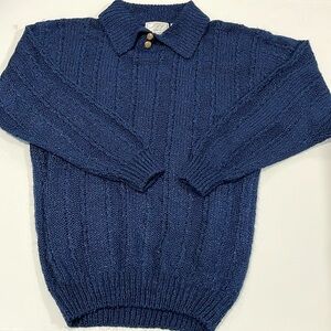 JIT sport - 100% acrylic navy blue sweater, vintage knit